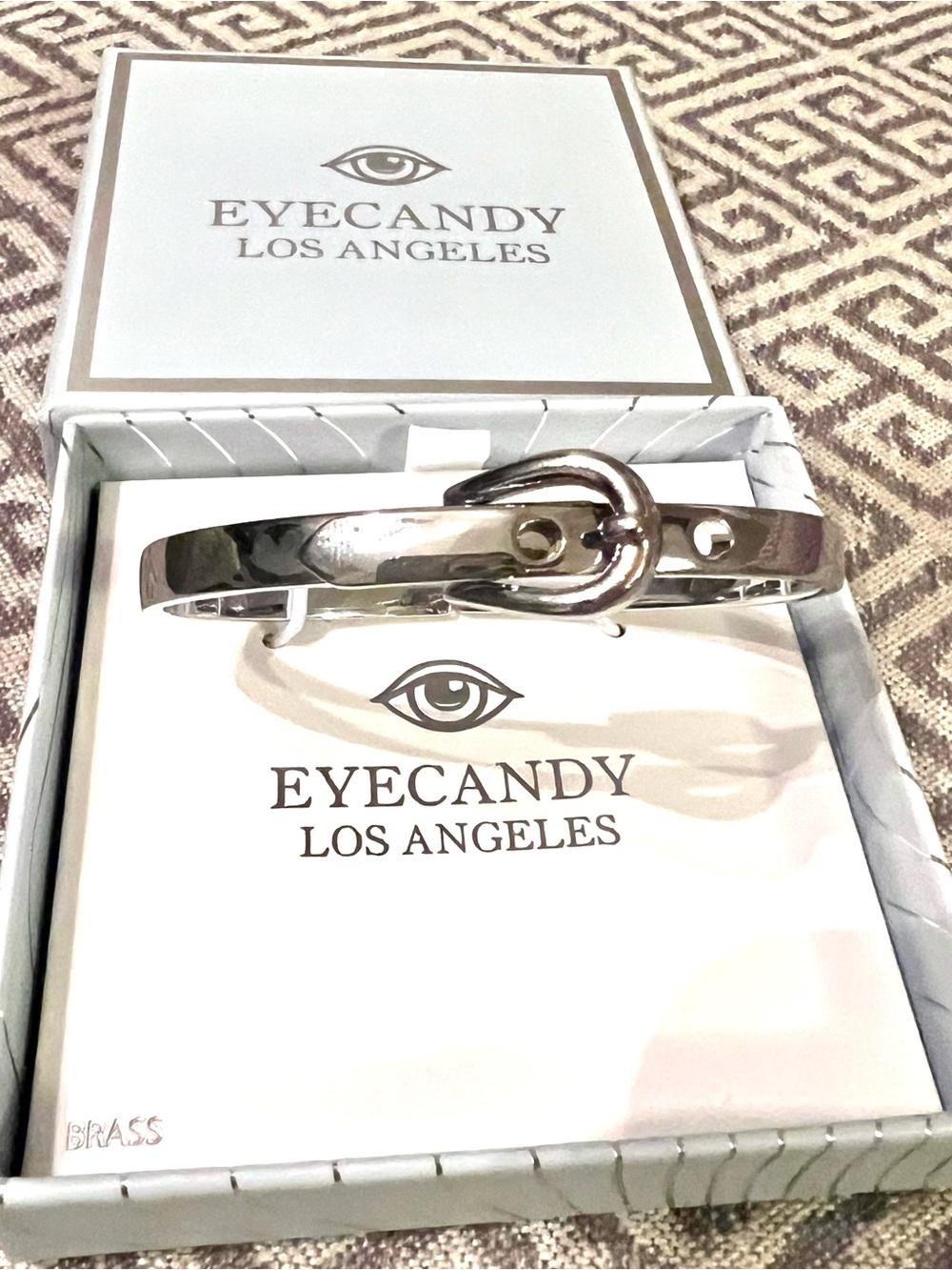 NEW Eye Candy Los Angeles Armcandy Luxe Collection Belt Brass/Silver Bangle.